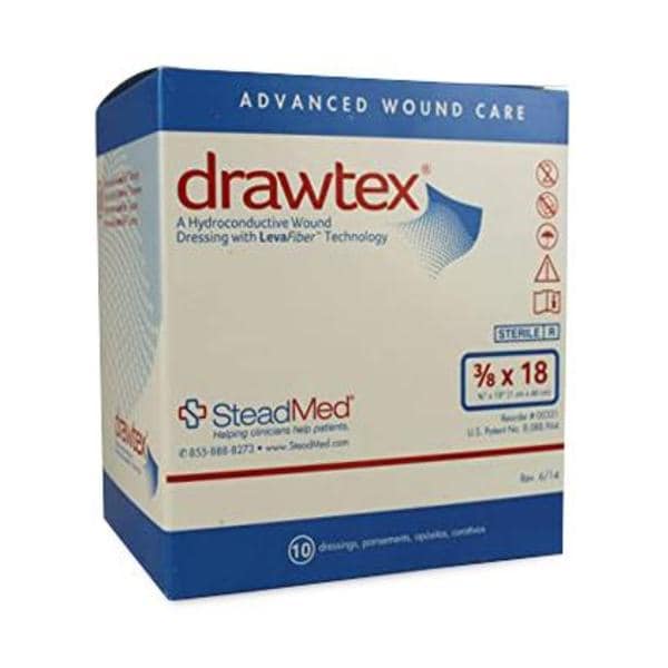 Drawtex LevaFiber Hydroconductive Dressing 3/8x18" Non-Adherent Absorbent LF