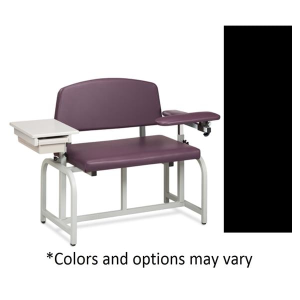 Lab X Series Blood Draw Chair Black Tubular Steel Frame 700lb Capacity Ea