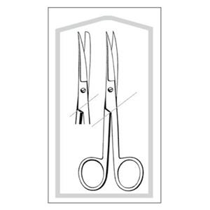 Econo Operating Scissors Curved 5-1/2" Stainless Steel Sterile Disposable 50/Ca