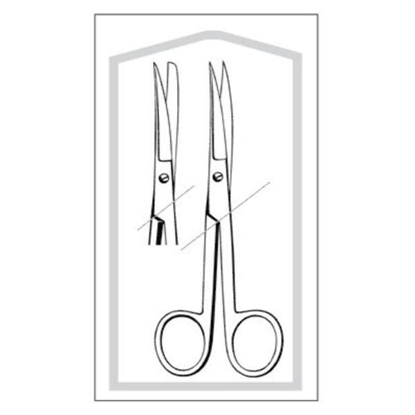 Econo Operating Scissors Curved 5-1/2" Stainless Steel Sterile Disposable 50/Ca