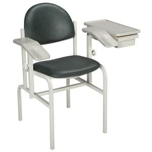 Blood Draw Chair Black Satin Steel 350lb Capacity Ea