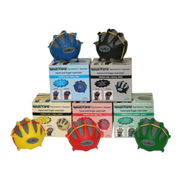 CanDo Digi-Extend n' Squeeze Hand Exerciser Yellow/Red/Green/Blue/Black 5/St