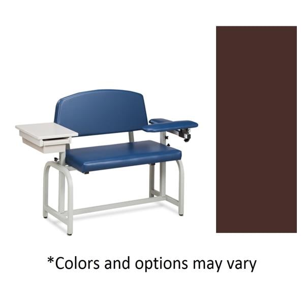 Lab X Series Blood Draw Chair Burgundy Tubular Steel Frame 400lb Capacity Ea