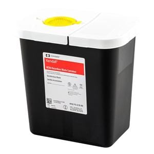 Monoject RCRA Hazardous Waste Container 2gal Black/White 7.25x10.5x10" Plypro Ea