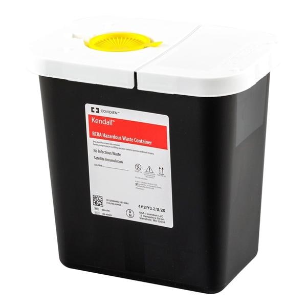 Monoject RCRA Hazardous Waste Container 2gal Black/White 7.25x10.5x10" PP Ea, 20 EA/CA