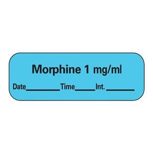 Anesthesia Label Morphine 1mg/ml Blue 1-1/2x1/2" 600/Rl
