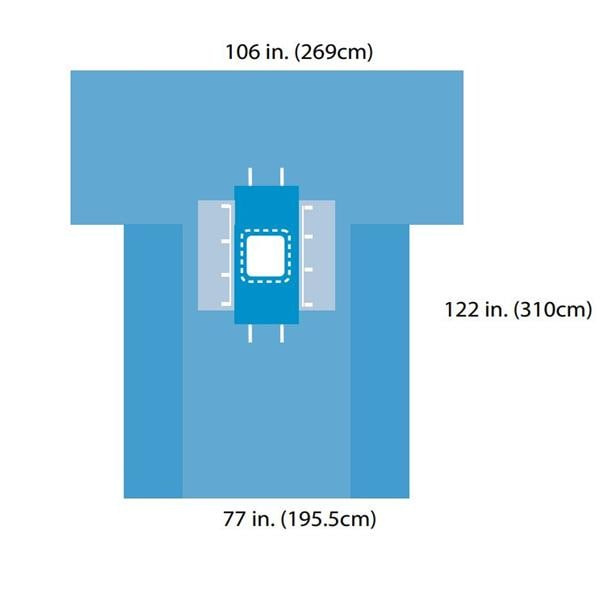 Drape Major Abdominal Tiburon Fenestrated 106X77 12/Ca