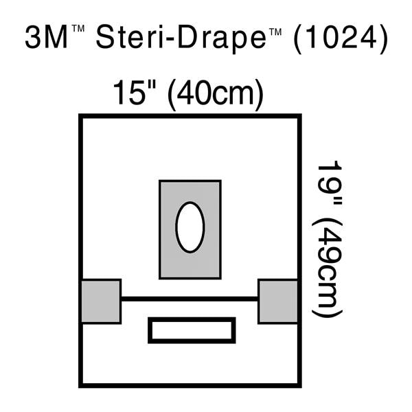Steri-Drape 15x19" Sterile Surgical Drape Fenestrated, 4 BX/CA