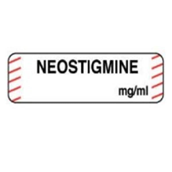 Anesthesia Label Neostigmine Fluorescent Red 11/4x3/8" 1000/Rl