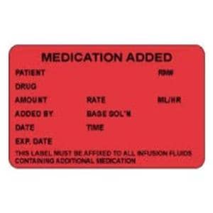 Medication Added Label Red 2-1/2x1-1/2" 1000/Rl