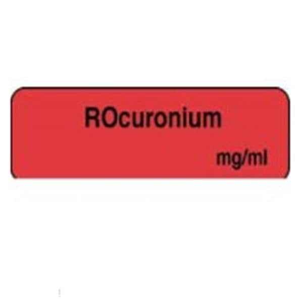 Anesthesia Label Fluorescent Red 1-1/4x3/8" 1000/Rl