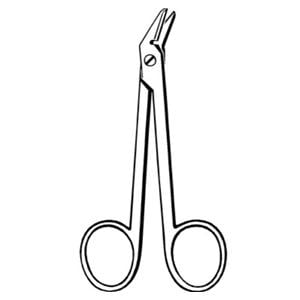 Merit Wire Cutting Scissors Angled Stainless Steel Non-Sterile Reusable Ea