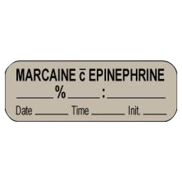 Informational Label DTI Marcaine C Epinephrine Gray 1-1/2x1/2" 1000/Rl