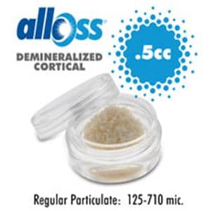 alloOss Dmnrlzd Bn Grft Cortical Particulate Allograft 125-710 Microns 0.5 cc Ea