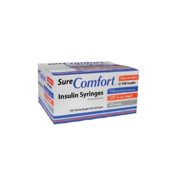 SureComfort Insulin Syringe/Needle 28gx1/2" 0.5cc Conventional LDS 500/Ca