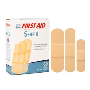 American White Cross Adhesive Bandage Plastic Film Assorted Sizes Shr Strl 60/Bx, 24 BX/CA