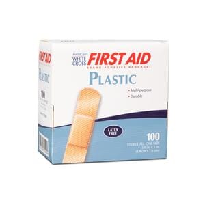 American White Cross Adhesive Bandage Plastic 3/4x3" Tan Sterile 1200/Ca
