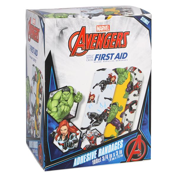 American White Cross Adhs Bandage Plstc .75x3 Ant-Man/Hlk/Blk Widow Strl 100/Bx product image