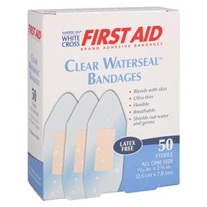 American White Cross Waterseal Adhesive Bandage Plstc 0.96X2.75  Clr Strl 50/Bx, 24 BX/CA