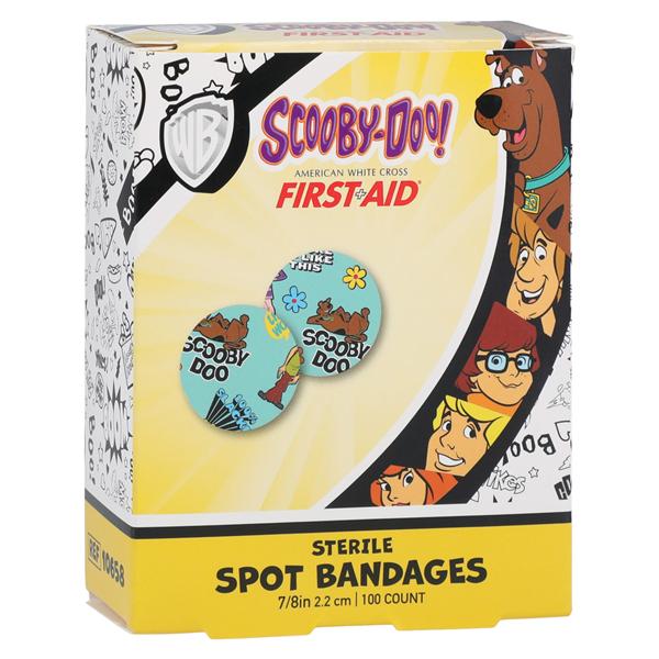 American White Cross Spot Bandage Plastic 7/8" Scooby Doo Sterile 100/Bx, 24 BX/CA