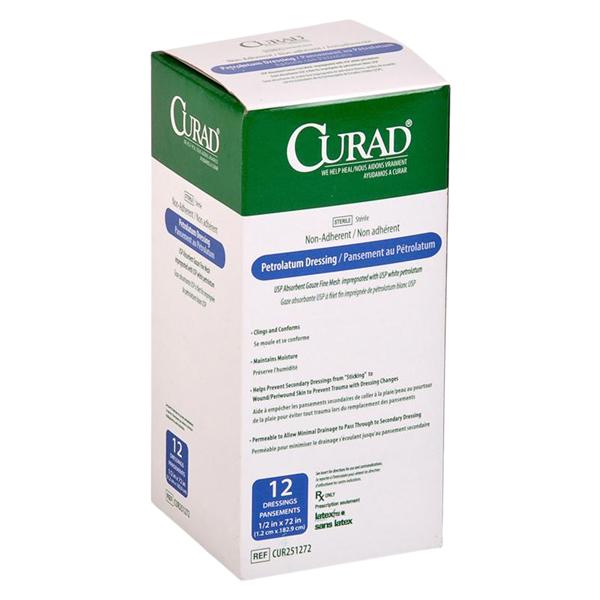 Curad Cotton/Petrolatum Gauze Dressing 1/2x72" Sterile LF