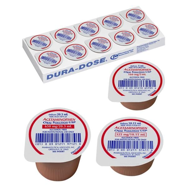 Acetaminophen Pain Reliever Solution 325mg 10.15mL Unit Dose 100/...