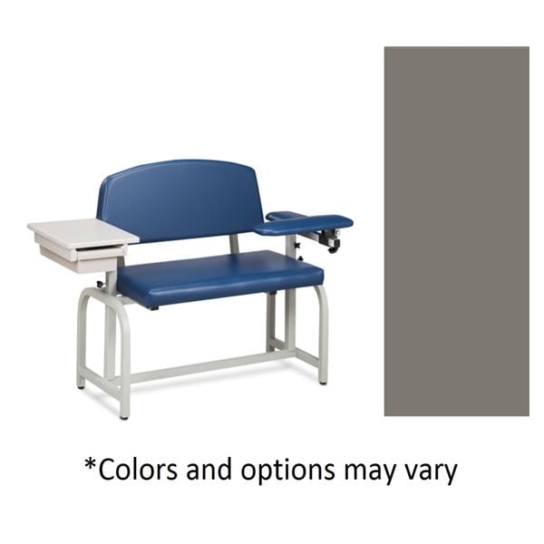 Lab X Series Blood Draw Chair Warm Gray Tubular Steel Frame 400lb Capacity Ea