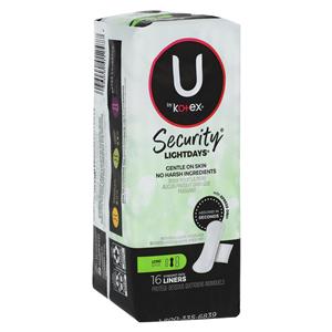 U by Kotex Panty Liner Long Light White Disposable Fragrance Free 12/Ca