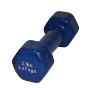CanDo Weight Dumbbell 5lb Cast Iron/Vinyl Coated Blue