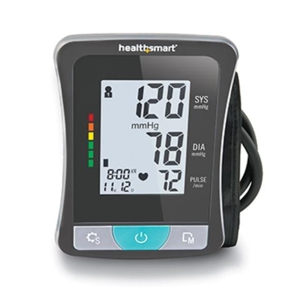 HealthSmart Blood Pressure Monitor Black Upper Arm Digital LCD Display Ea