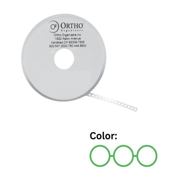 Ortho Organizers Chain Elastic Long 15 Feet Latex-Free Neon Green Ea product image