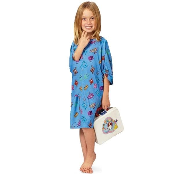 Mobies Patient Gown Pediatric Medium Blue Ea