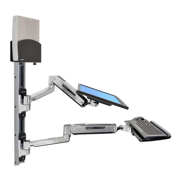 LX Wall Mount System Polished Aluminum Silver With Small CPU Holder Ea