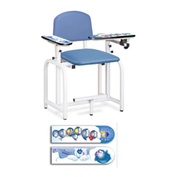 Lab X Series Blood Draw Chair Northwind Blue Powder-Coated Steel Frame 400lb Ea