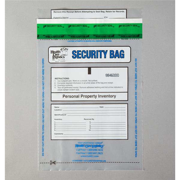 Personal Property Bag Clear 9x12"