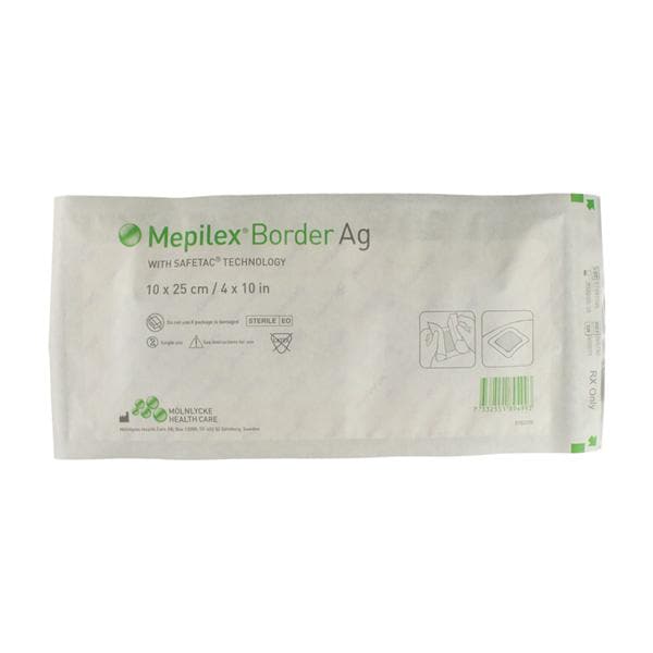 Mepilex Border Ag Polyurethane Film Dressing 4x10" Adhesive, 7 BX/CA