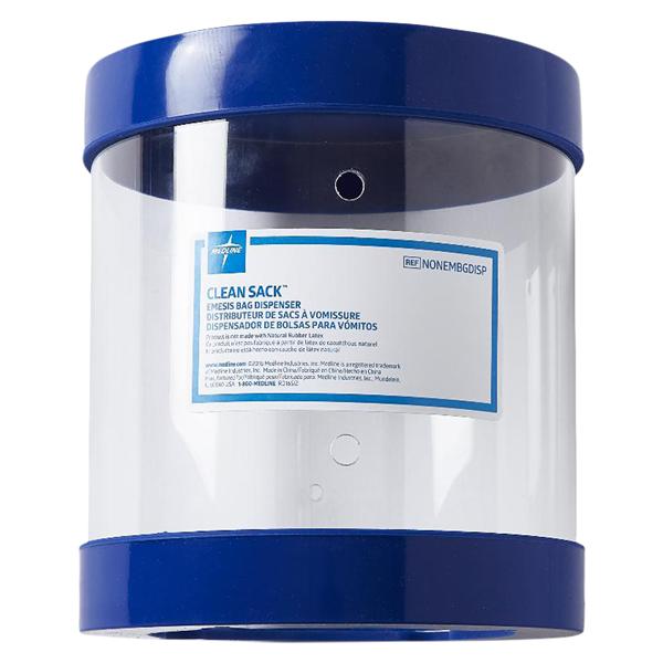 Emesis Bag Dispenser 6-1/4x6-1/2" Blue/Clear ABS Plastic 6/Ca product image