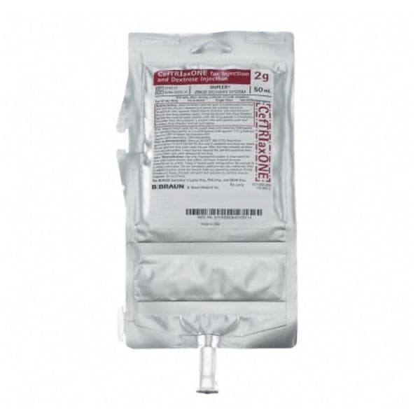 Ceftriaxone/Dextrose Injection 2gm/Bag Bag 50mL 24/Package