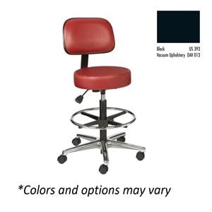 Vinyl Round Series Laboratory Stool Black 250lb Capacity