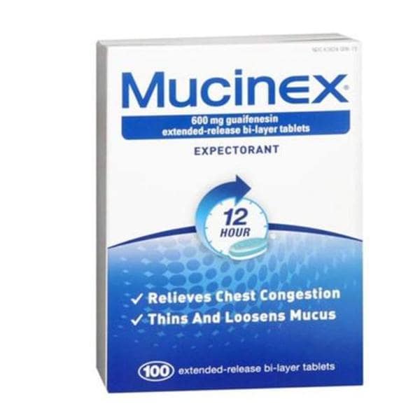 Mucinex Extended Release Tablets 600mg 12Hr 100/Pk