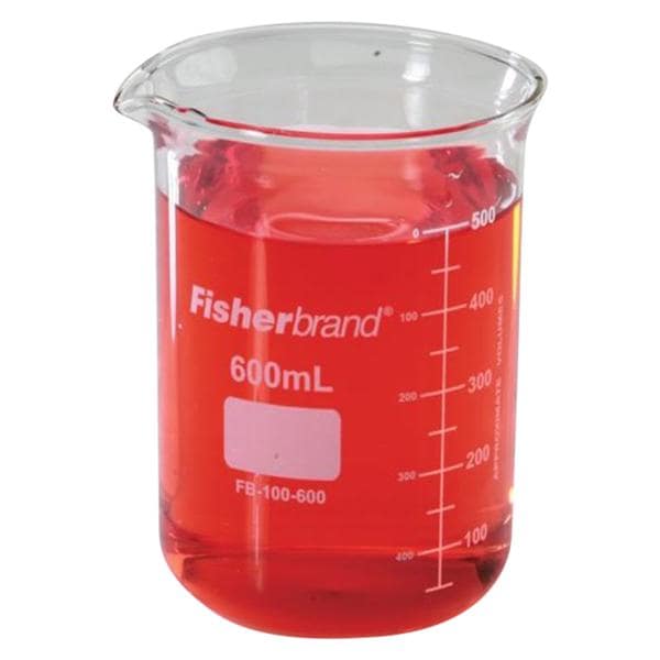 Griffin Low Form Beaker Borosilicate Glass 600mL 6/Pk