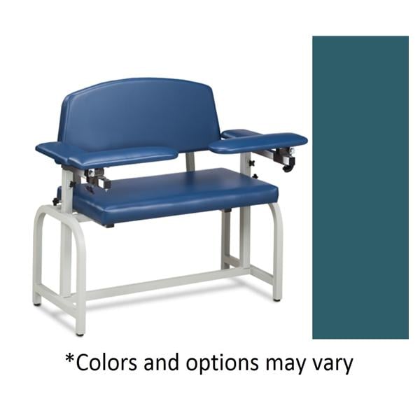 Lab X Series Blood Draw Chair Slate Blue Steel Frame 400lb Capacity Ea