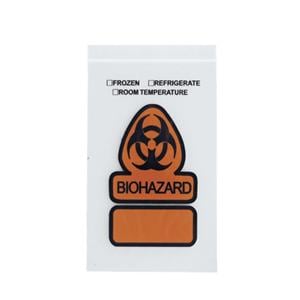 Specimen Transport Bags 6x9" Clear/Black/Orange Reclosable 1000/C...