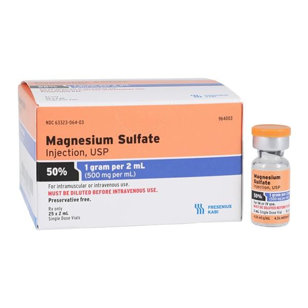 Magnesium Sulfate Injection 50% 1gm SDV 2mL 25/Package
