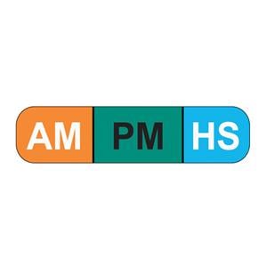 Labels AM PM HS Assorted 1-5/8x3/8" 1000/Pk