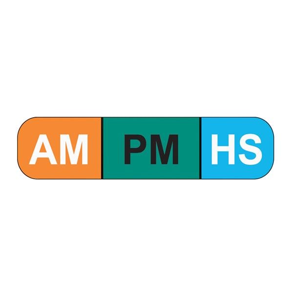Labels AM PM HS Assorted 1-5/8x3/8" 1000/Pk