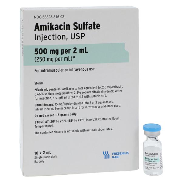 Amikacin Sulfate Injection 250mg/mL SDV 2mL 10/Package