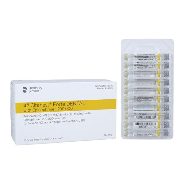 Citanest Forte Prilocaine HCl 4% Epinephrine 1:200,000 1.7 mL 50/Bx