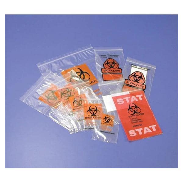 Specimen Transport Bags Clear Reclosable Zipper 500/Ca
