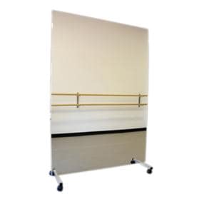 Mobile Mirror 24x96" 2" Swivel Casters